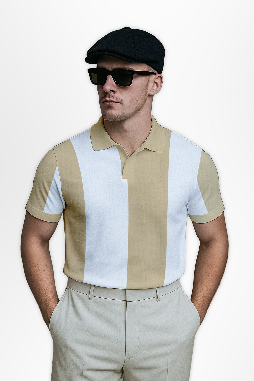 Vintage Riviera Polo - Brown & White