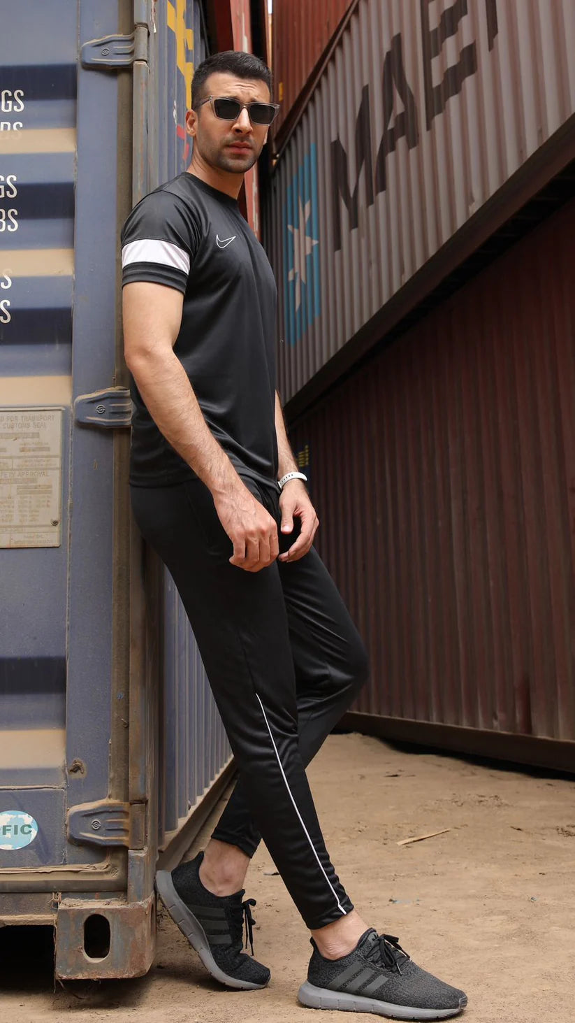 Nik Black White Tracksuit - Summer